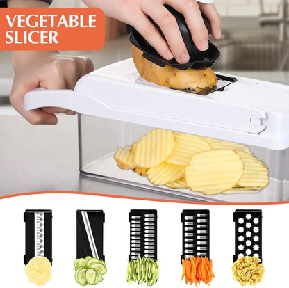 Manual spiral multifunctional vegetable shredder, Basket vegetable  TM MyGUL.co.uk