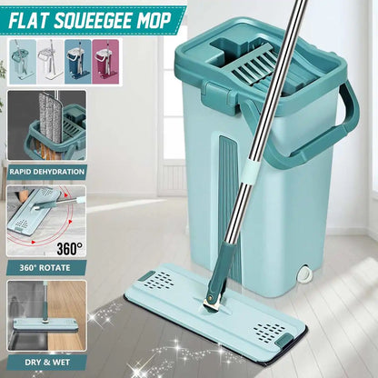 Microfiber flat mop with bucket TM MyGUL.co.uk