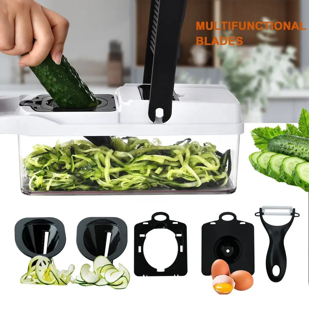 Manual spiral multifunctional vegetable shredder, Basket vegetable  TM MyGUL.co.uk