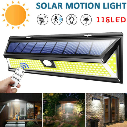 LED Solar Powerful Light Outdoor Motion Sensor Wall Light Waterproof Super Bright Spotlights For Front Door Garage Garden Street