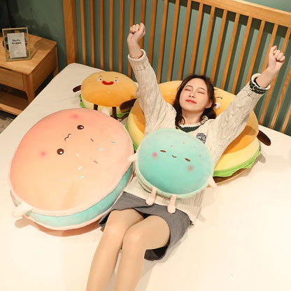 Creative Hamburger Plush Toy Soft Stuffed Kawaii Padded Cushion Funny Food Pillow Cute Burger Bread Doll Kids Birthday Gift New