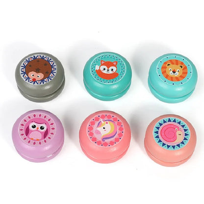 Cute Animal Print Wooden Yoyo Toys Ladybug Toy Kids Yo-Yo Creative Cartoon Unicorn Yo Yo Toys for Children 6cm Wooden Yo Yo Ball