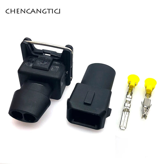 Connecteur d'injecteur de carburant Tyco EFI, 1 jeu de 2 broches, prise d'alimentation Junior étanche automatique (mini minuterie) avec botte en caoutchouc scellée pour voitures