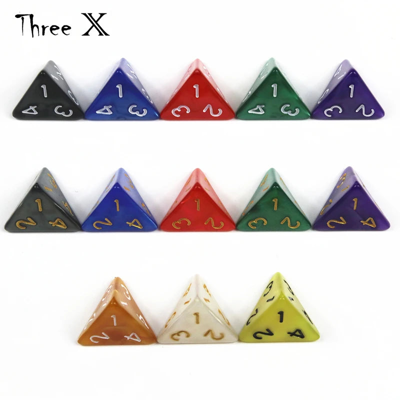 10PCS TRPG D4 Dice for DNDGame 4 Sided Games Dices 6 Colors Desktop Polyhedral Set ,as Toy Kit