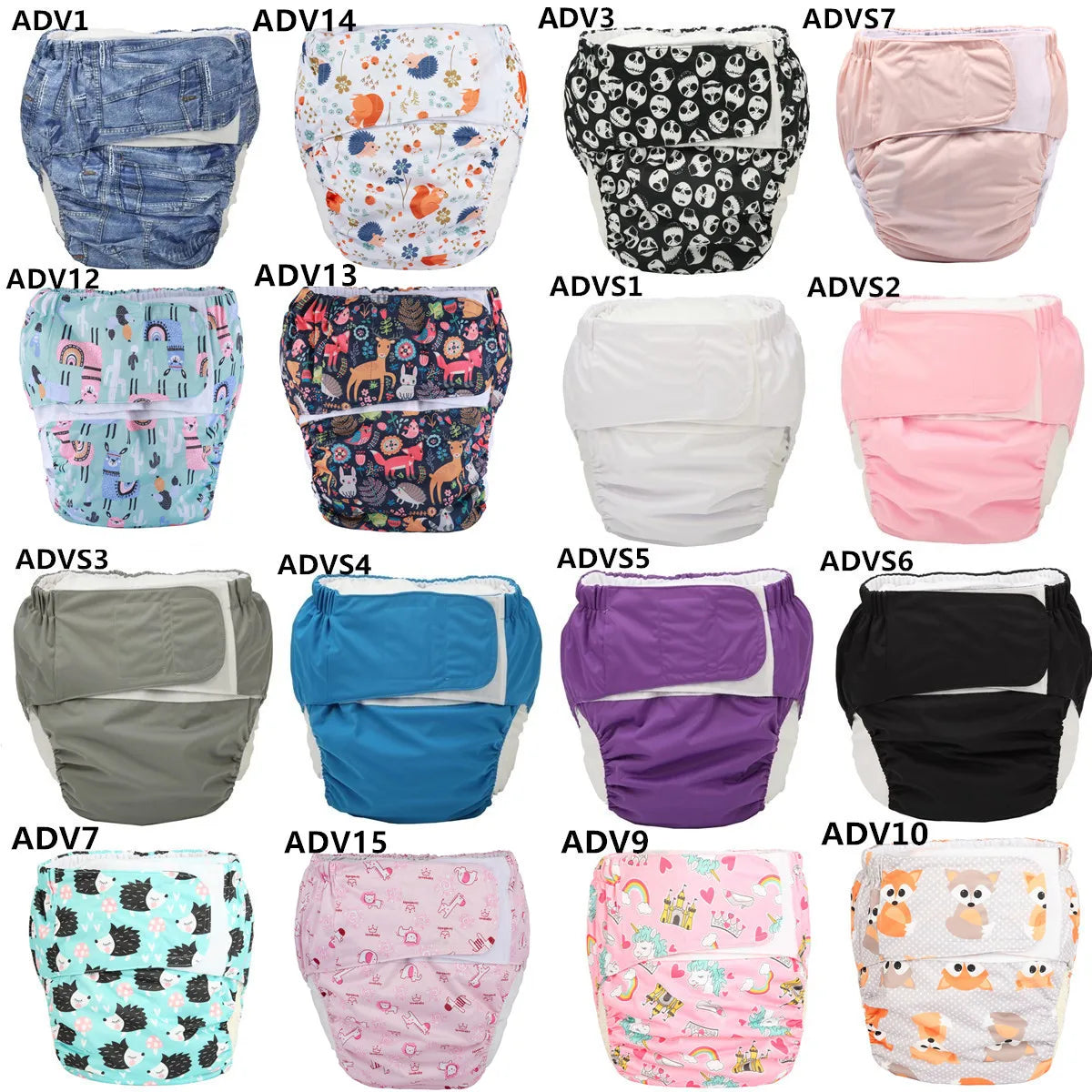 [Sigzagor]XL Adult Cloth Diaper Nappy Urinary Incontinence Pocket Reusable Hook Loop ABDL Age Play 68 to 128 cm 26.7in to 50.4in