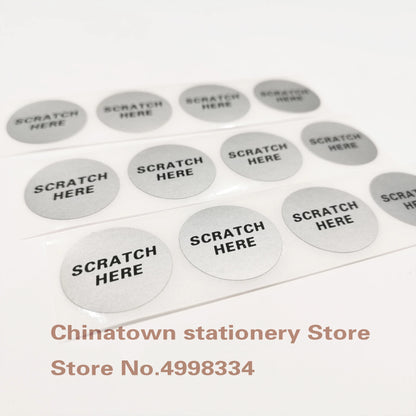 300pcs 1"Inch Round Rose Gold Scratch Off Stickers Labels Tickets Promotional Games