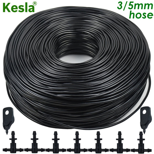 KESLA 5-140m jardin arrosage 3/5mm tuyau d'irrigation 1/8 ''tube serre bonsaï plante fleur goutte à goutte flèche goutteur arroseur