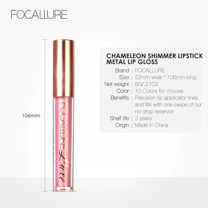 FOCALLURE Waterproof Matte Liquid Lipstick Long-lasting Lip Tint Nude Lipgloss Shimmer Lipglosses Beauty Makeup Women Cosmetics