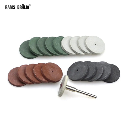 20 + 1 pieces 3mm Shaft Rubber Polishing Wheel for Metal Dental Finish Mini Drill Die Grinder Rotary Tools