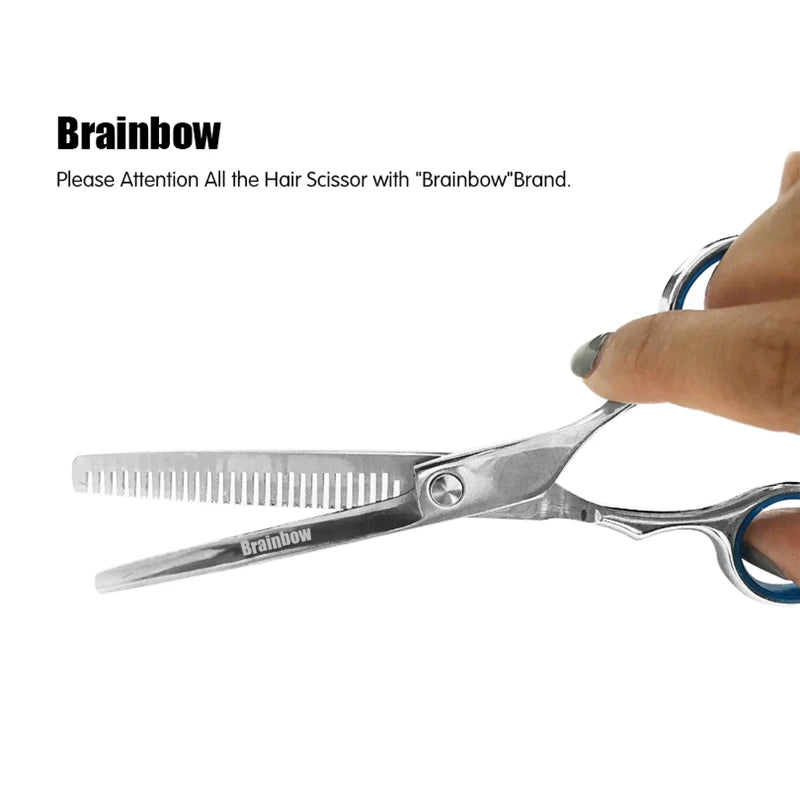 Brainbow 6 inch Cutting Thinning  Styling Tool Hair Scissors Stainless Steel Salon Hairdressing Shears Regular Flat Teeth Blades