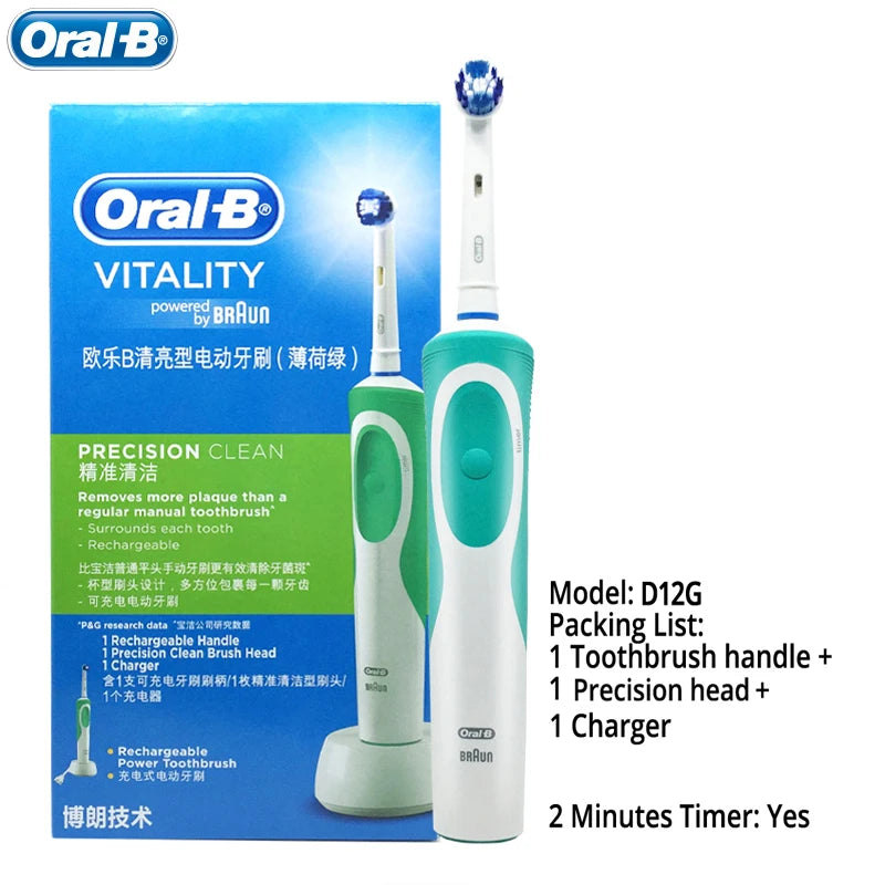 Oral B Rechargeable Electric Toothbrush Vitality Oral Hygiene Precian Clean Toothbrushes Rotating 3D White Teeth Whitening Brush