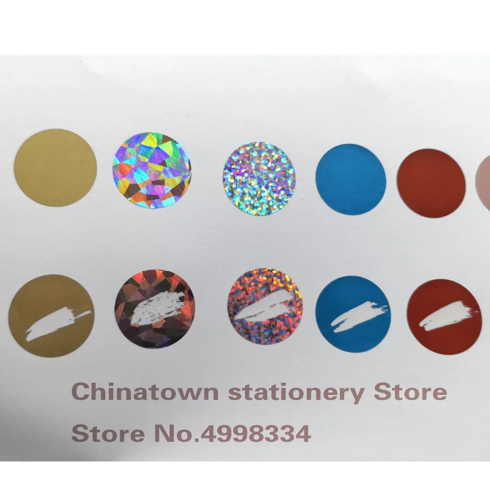 300pcs 1"Inch Round Rose Gold Scratch Off Stickers Labels Tickets Promotional Games