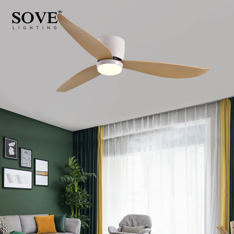 SOVE Modern Led Ceiling Fans With Lights Ceiling Light Fan Lamp Ceiling Fan With Remote Control Decorative BedroomHome 220v