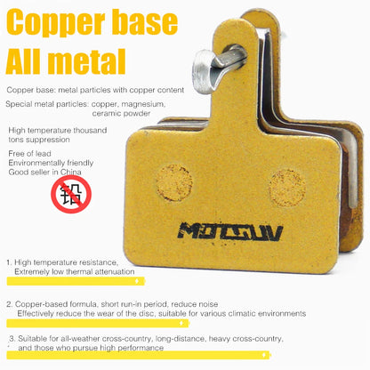 MOTSUV 4 Pair 8pcs Bicycle Hydraulic Disc Copper Base All Metal Brake Pads For Mountain Bike Cycling Brake Pads Part Accessories