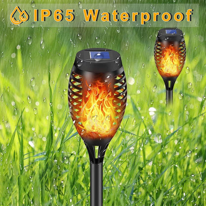 4-16Pcs Solar Flame Torch Lights Optional Flickering Light Waterproof Garden Decoration Outdoor Lawn Path Yard Patio Floor Lamps