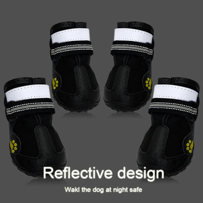 Reflective Dog Shoes Socks Winter Dog Boots Footwear Rain Wear Non-Slip Anti Skid Pet Shoes for Medium Large Dogs Pitbull