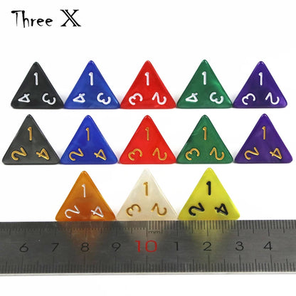 10PCS TRPG D4 Dice for DNDGame 4 Sided Games Dices 6 Colors Desktop Polyhedral Set ,as Toy Kit