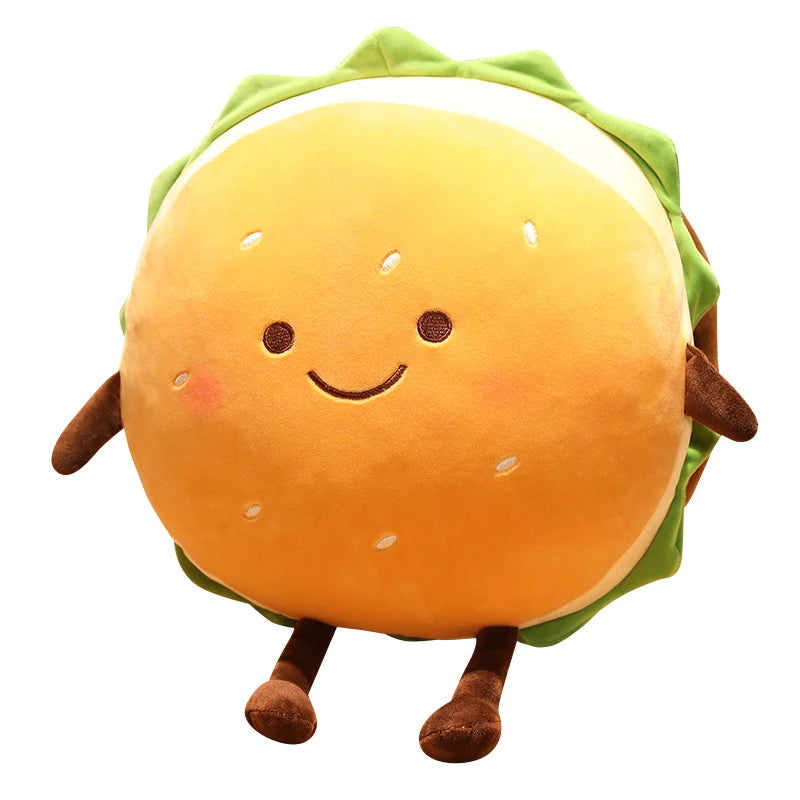 Creative Hamburger Plush Toy Soft Stuffed Kawaii Padded Cushion Funny Food Pillow Cute Burger Bread Doll Kids Birthday Gift New