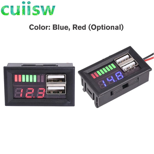 Rote LED Digitalanzeige Voltmeter Mini Spannungsmesser Batterietester Panel für DC 12V Autos Motorräder Fahrzeuge USB 5V2A Outputv