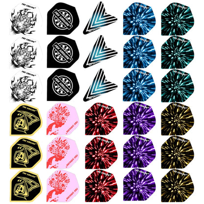 60/30 PCS Dart Flights Multiple Styles Colorful PET Darts Feather Leaves Dart Accessories Professional Dartboard Games