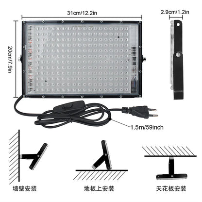 300W UV Black Light UV curing lamp 216 LED fluorescent detection lamp shadowless Resin Glue UV curing lamp 3D Printing