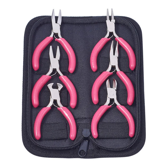 Mini Jewelry Plier DIY Jewelry Tools & Equipments For Jewelry Making Carbon Steel Deep Pink, 70~80x40~52x6~9mm