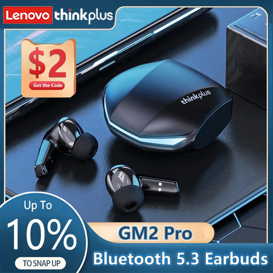 Lenovo – écouteurs sans fil Bluetooth 5.3 GM2 Pro, oreillettes de jeu, faible latence, appel HD, double Mode, avec micro, Original, GM2Pro