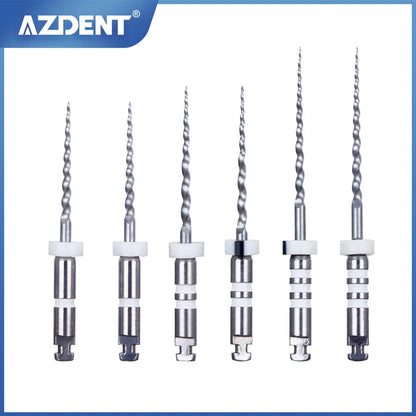 AZDENT Dental Retreatment Engine Root Canal NiTi File D1-D3 Remove Filling Material Before Canal Re-shaping 6pcs/Box