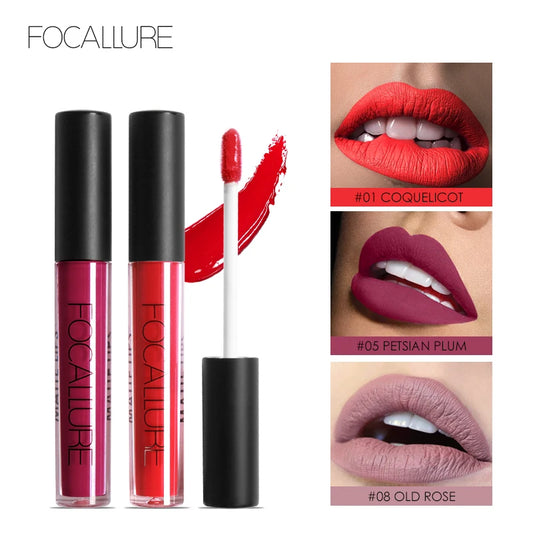 FOCALLURE rouge à lèvres liquide mat imperméable teinte longue durée brillant à lèvres nu brillant à lèvres scintillant maquillage de beauté cosmétiques pour femmes