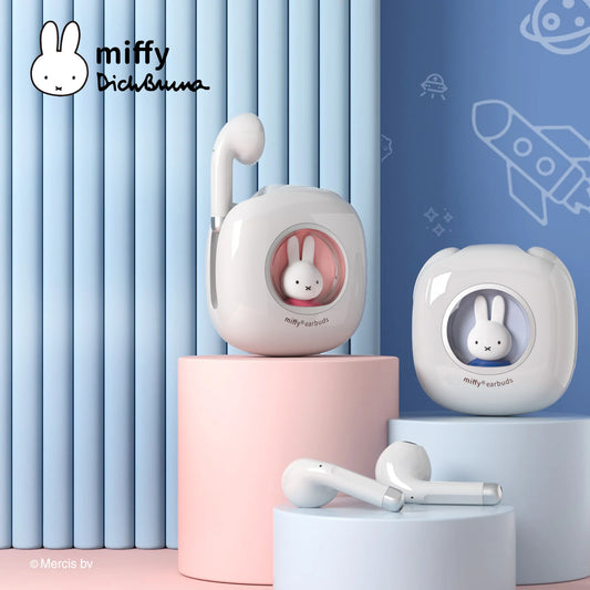 Miffy Bluetooth sans fil écouteurs casque TWS Bluetooth 5.3 contrôle tactile longue veille écouteurs HiFi stéréo casque avec lumière