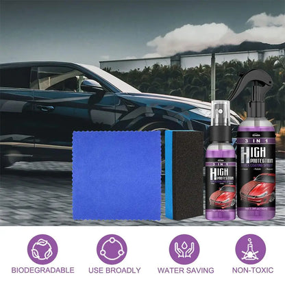 3 In 1 Quick Coating Spray High Protection Car Coating Car Paint Repair 3PCS Set Restorer Ceramic Spray Coating