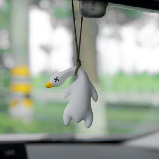 Swing Goose Car Pendant Funny Swing Duck Car Hanging Ornament Car Rear View Fragrance Decoration Accessories