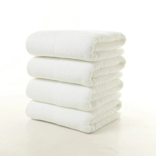 100％ Cotton Bath Towel 70x140/80x160CM White Home Hotel Bathroom High Absorbent Large Bathing Towels