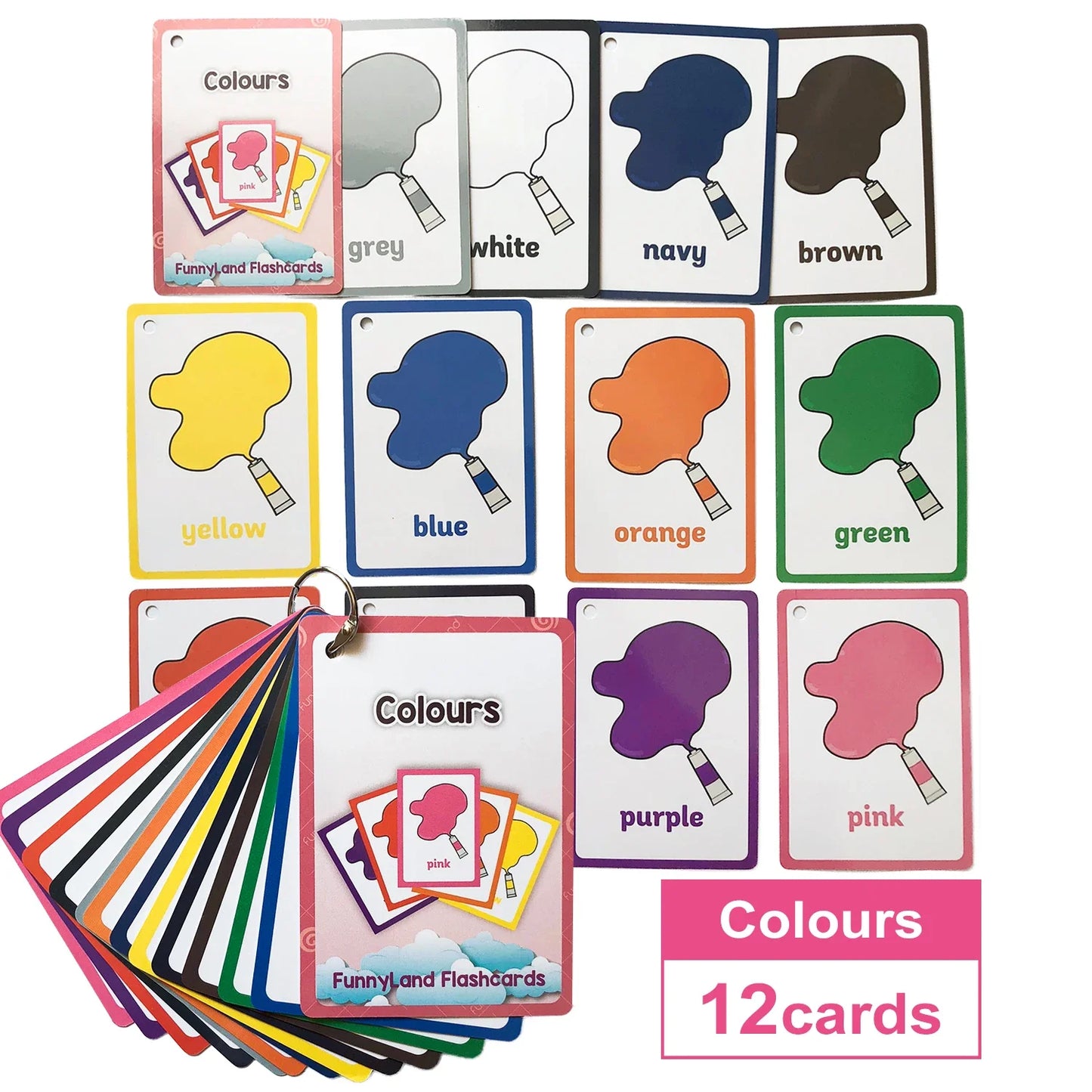 Kids Montessori Baby Learn English Word Card Flashcards Cognitive Educational Toys Picture Memorise Games Gifts for Children