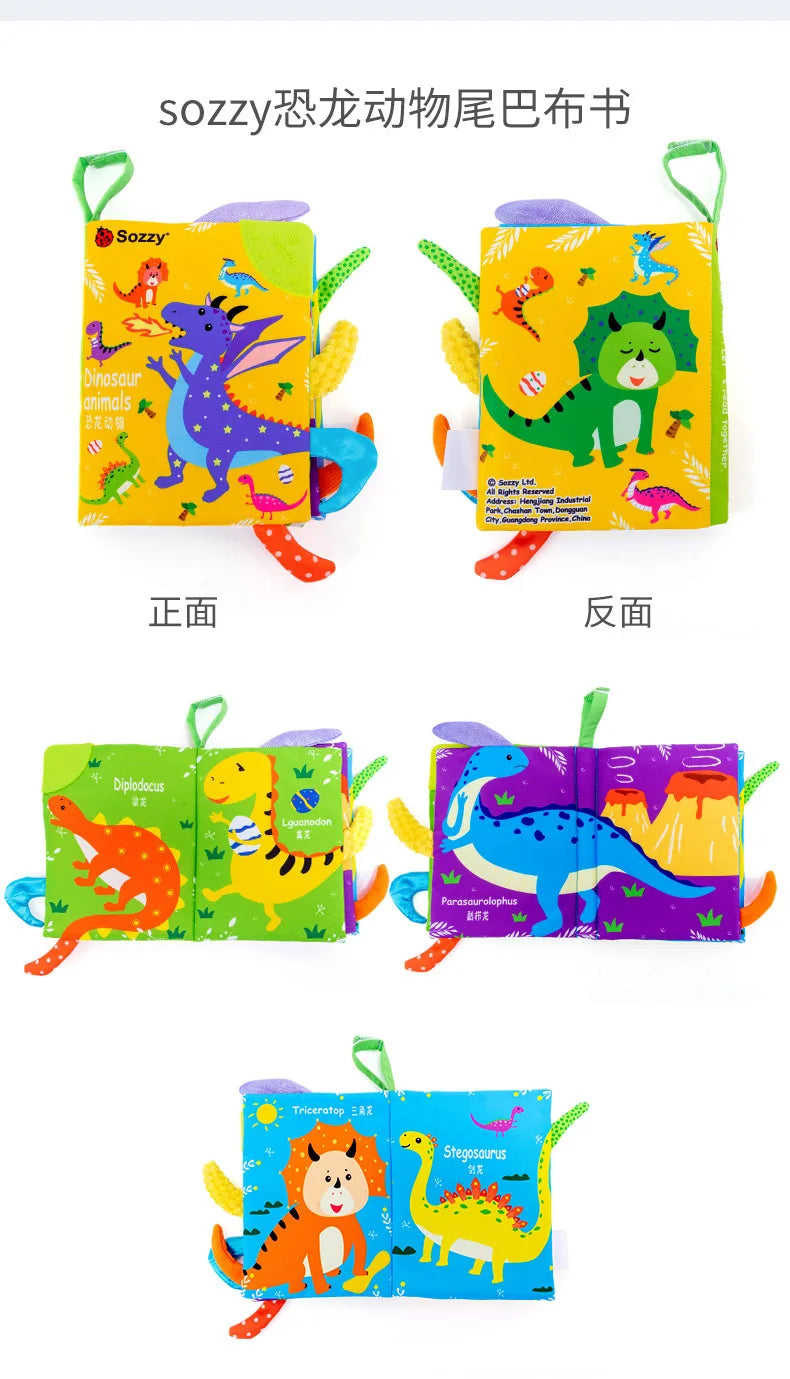 Montessori Baby Books Dinosaur Learning Education English Books Infant Strollers Baby Toy 0 6 Months Babies Games Toy