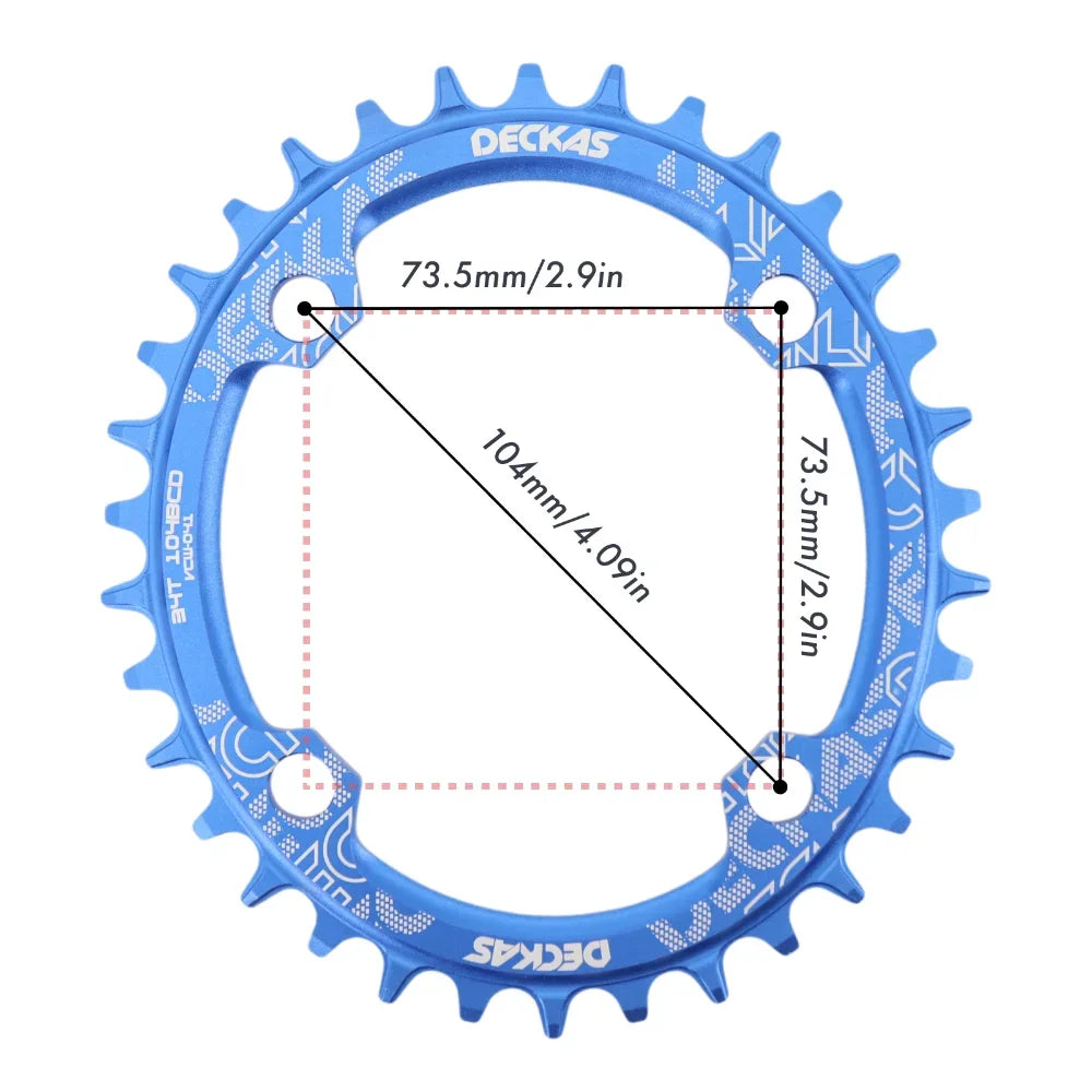 Deckas Oval Chainring 104BCD for Shimano MTB Bike Bicycle Chain Ring 32t 34 36 38 42 46 48 50 52T Ultralight Chainwheel 104 Bcd