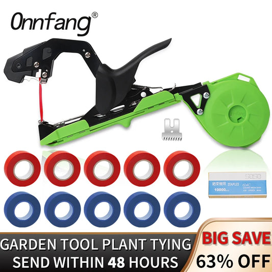 Onnfang Garden Tools Hand Tying Machine Plant Lightweight Garden Plant Tapetool for Vegetables Grapes Tomatoes Cucumbers Garden