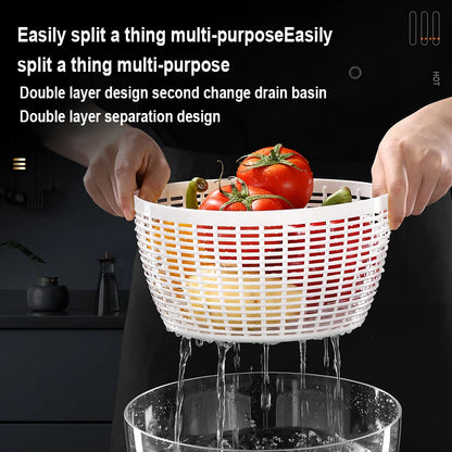 Vegetable Dehydrator Electric Quick Cleaning Dryer Fruit and Vegetable Dry and Wet Separation Draining Salad Spinner Home Gadget