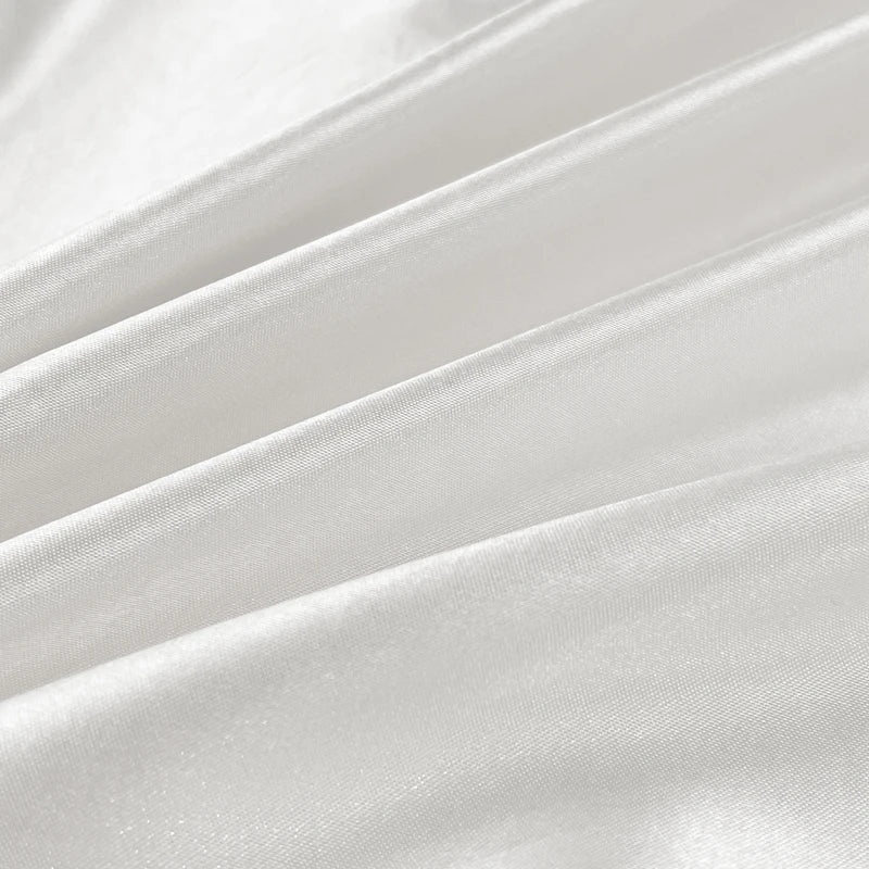 Satin Sheets Hotel Luxury Silky 1pcs King Queen Size Luxury Bedspread Soft Solid Color Flat Sheet Polyester Bed Sheet