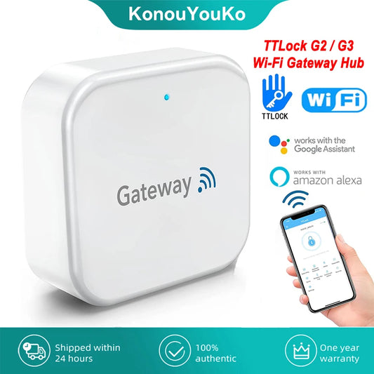 TTLOCK APP G2/G3 WiFi Gateway Hub pour serrure de porte intelligente déverrouiller Bluetooth vers Wi-Fi convertisseur commande vocale fonctionne avec Alexa Home