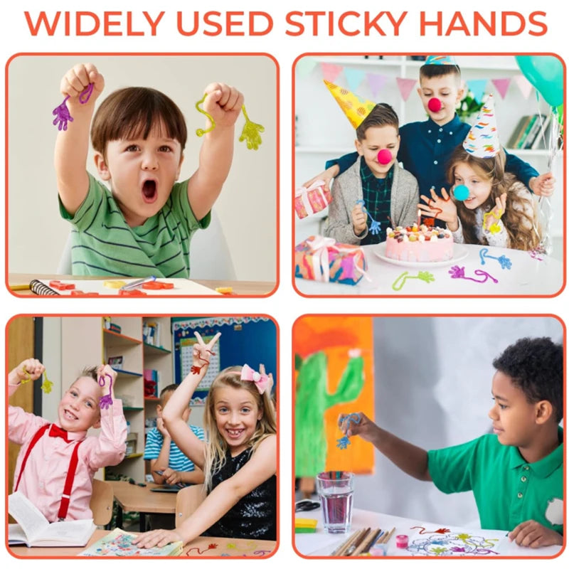 100-1PC Kids Funny Sticky Hands Toy Palm Elastic Sticky Squishy Slap Palm Toy Kids Novelty Gift Birthday Party Favors Supplies