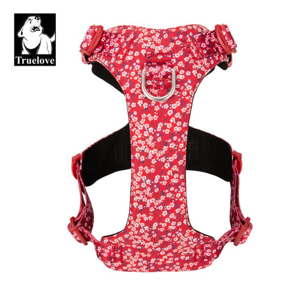 Truelove Dog Harness New Fashion Design Harness for Small Large Dog Cotton Floral Multi Sizes Adjustable Reflective TLH6283