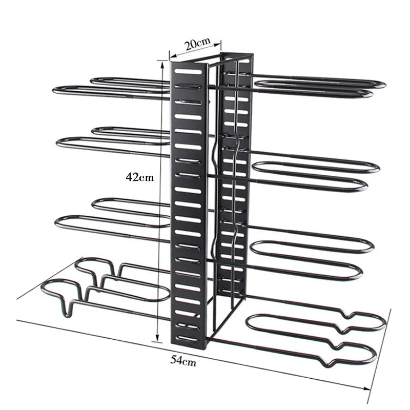 Pots and Pans Organizer Rack Multi-layer iron wire bilateral pot cover storage rack Pots Lids Storage Holder Kitchen storage