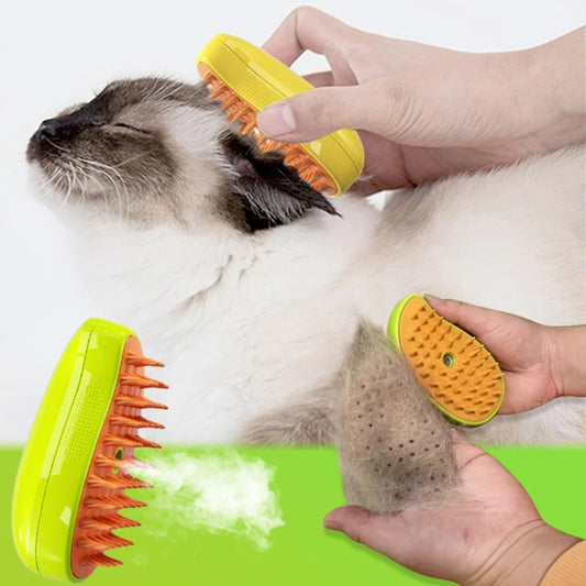 Peigne de toilettage pour chien avec pulvérisation d'eau électrique, brosse de bain pour chaton, fournitures de toilettage, brosse d'épilation en Silicone souple