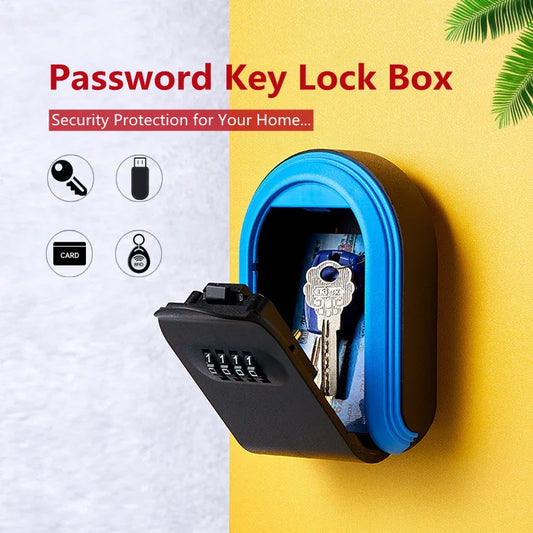 Wall Mount Key Lock Box 4 Digit Combination Code Key Holder Plastic Key Storage Security Lock Box for Home Indoor Outdoor Safe