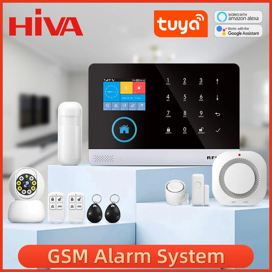 PG-103 Home Security Alarm System Wifi GSM Alarm Intercom Remote Control Autodial 433MHz Detectors IOS Android Tuya APP Control