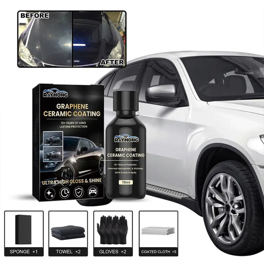 70ml Automotive Graphene Ceramic Coating With Sponge Car Crystal Glass Accessory Towel Cleaning Accessories Plated C6N4