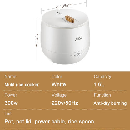 220V Multifunctional Rice cooker mini household rice cooker 1.6L one-person small ACA Classic Rice cooker  1kg Portable Soul