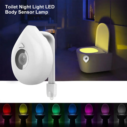 8 Colors Smart PIR Motion Sensor Toilet Seat Night Light Waterproof Night Lamp For Toilet Bowl Bathroom Lamp Toilet Light