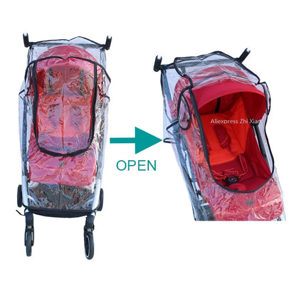 MomTan®  Universal Stroller  EVA Raincoat Rain Cover Weather protection For 98% strollers , Waterprood zipprer windows